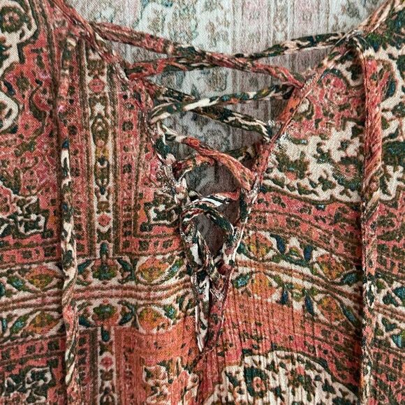 Knot Sisters Haight Street Dress in Red/Orange Paisley - Picture 6 of 7